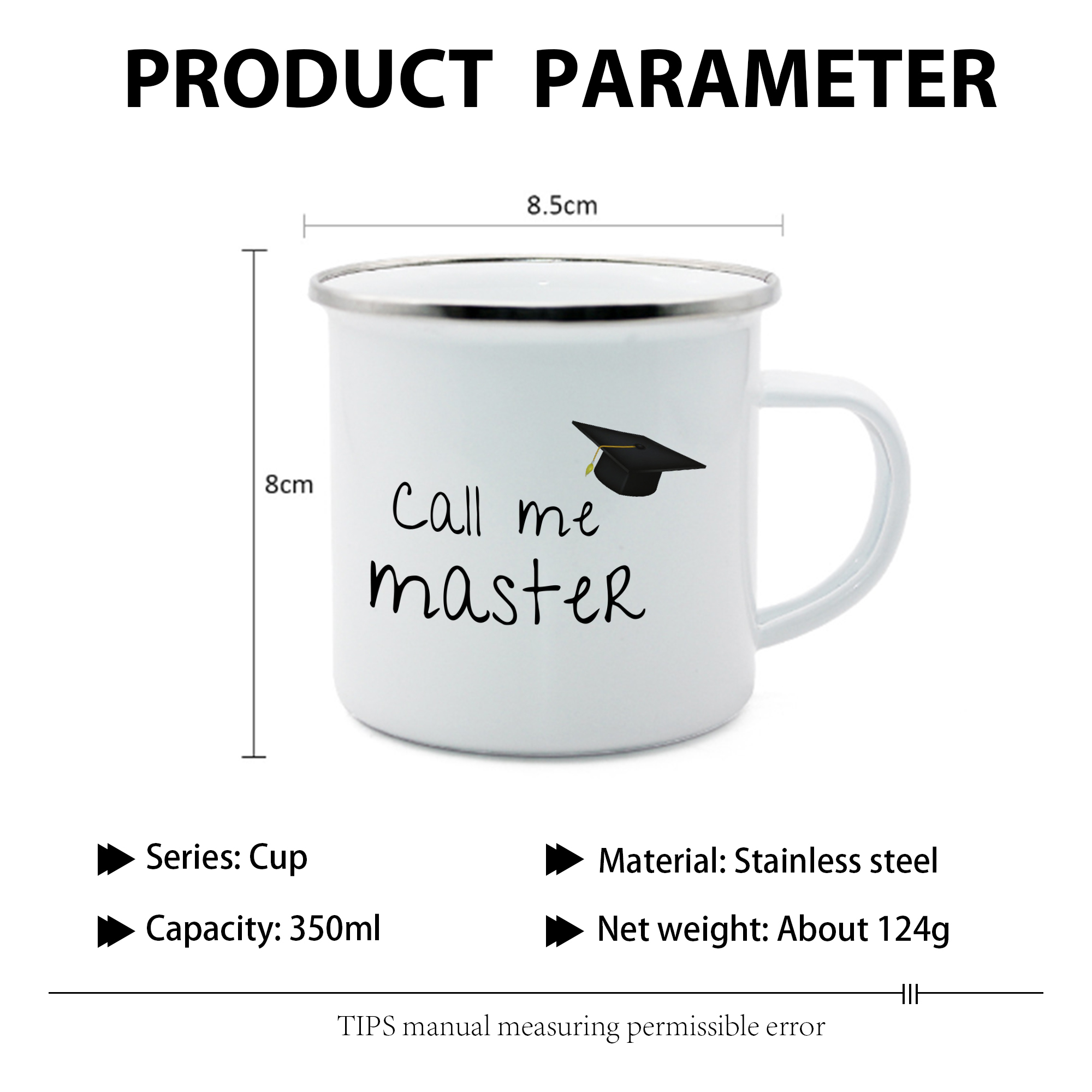 1 Text Personalized Stainless Steel Graduation Mug - Special Gift for Graduation| Lorajewel