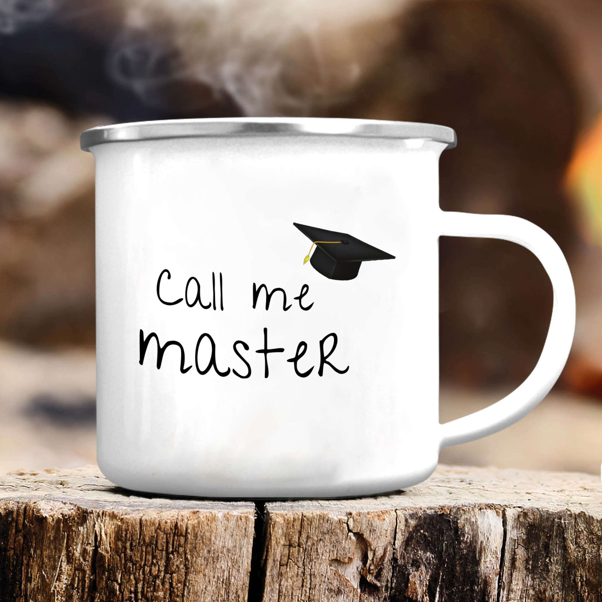 1 Text Personalized Stainless Steel Graduation Mug - Special Gift for Graduation| Lorajewel