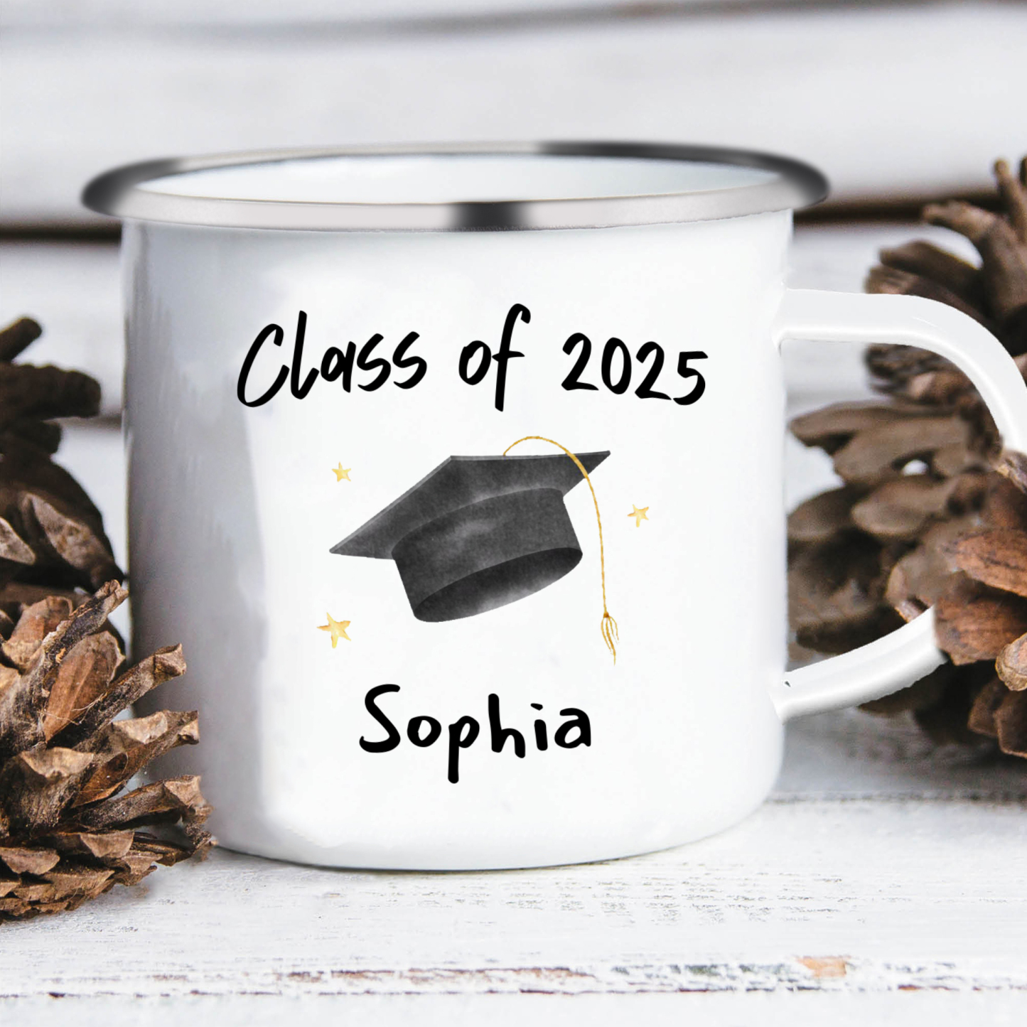 1 Name Personalized Stainless Steel Graduation Mug - Special Gift for Graduation | Lorajewel