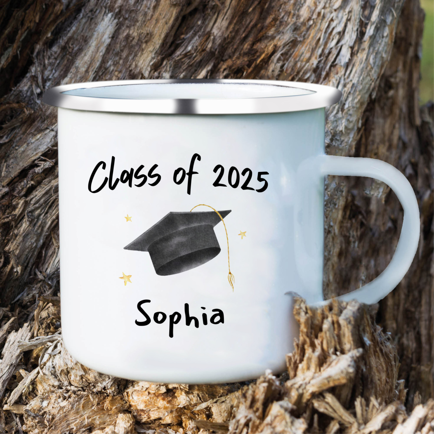 1 Name Personalized Stainless Steel Graduation Mug - Special Gift for Graduation | Lorajewel