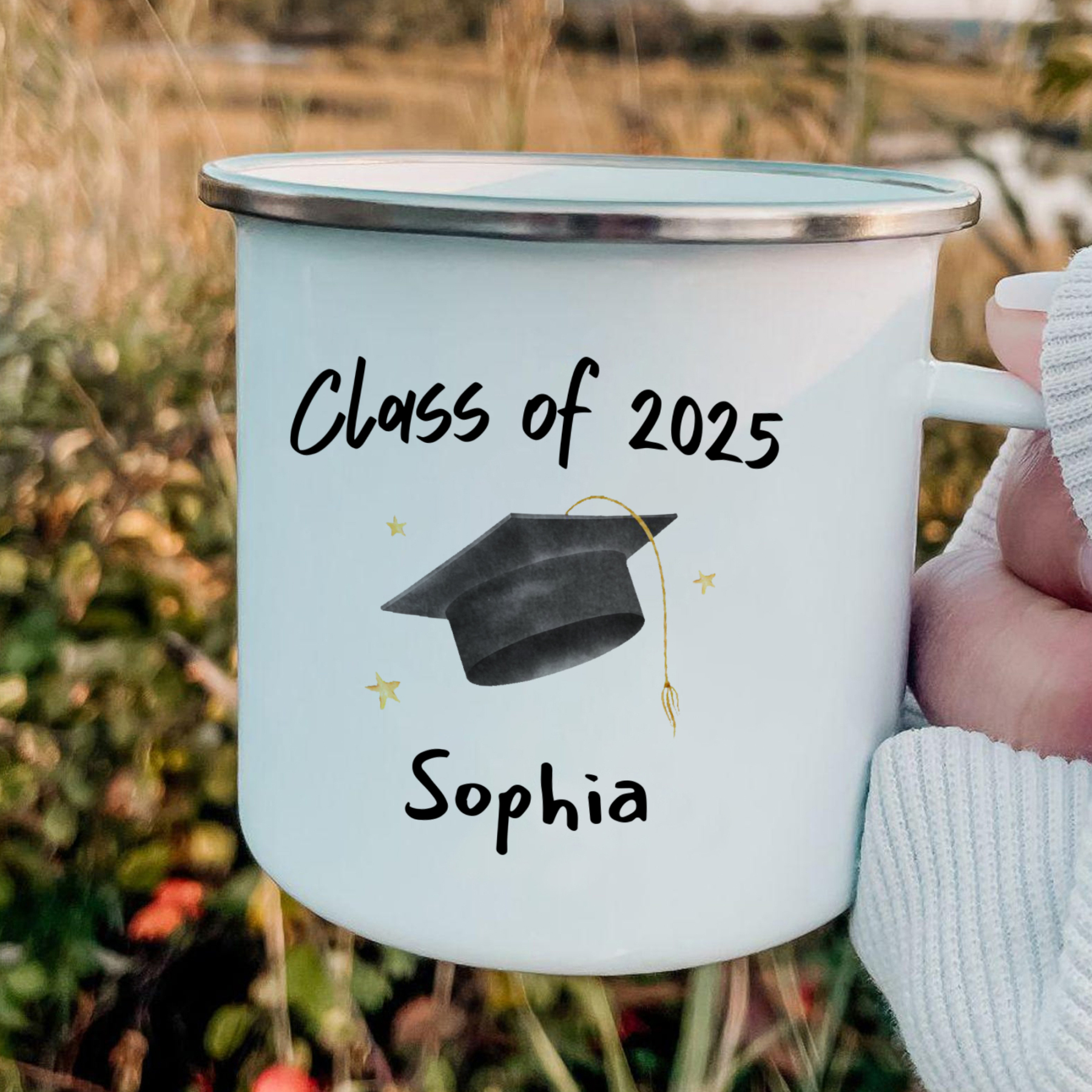 1 Name Personalized Stainless Steel Graduation Mug - Special Gift for Graduation | Lorajewel