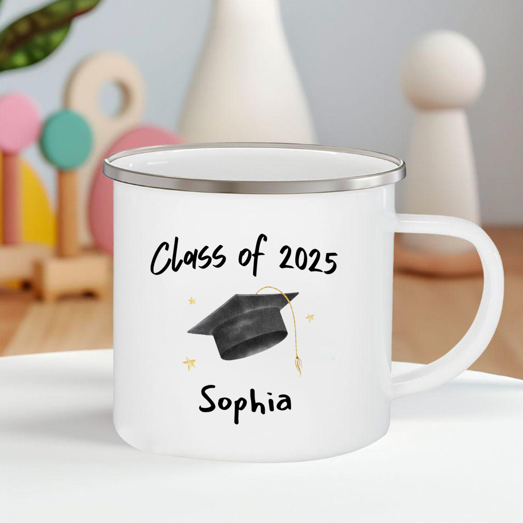 1 Name Personalized Stainless Steel Graduation Mug - Special Gift for Graduation | Lorajewel