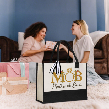 Personalized Wedding Canvas Tote Bag – Custom Bridal Party Gift for Women | Lorajewel