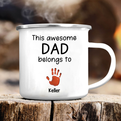 1 Name Personalized Enamel Mug – Custom Father's Day Gift | Lorajewel