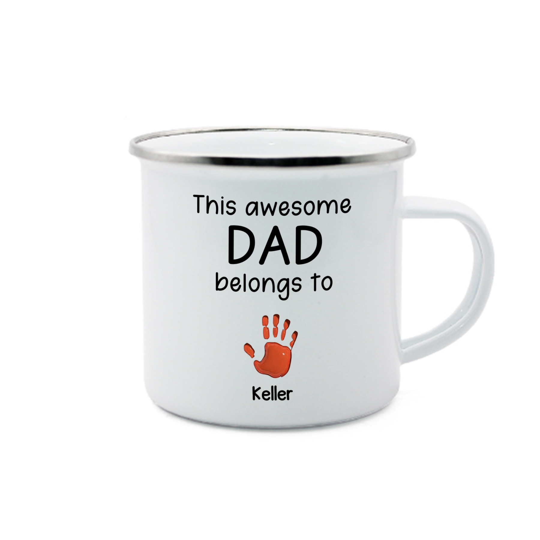 1 Name Personalized Enamel Mug – Custom Father's Day Gift | Lorajewel