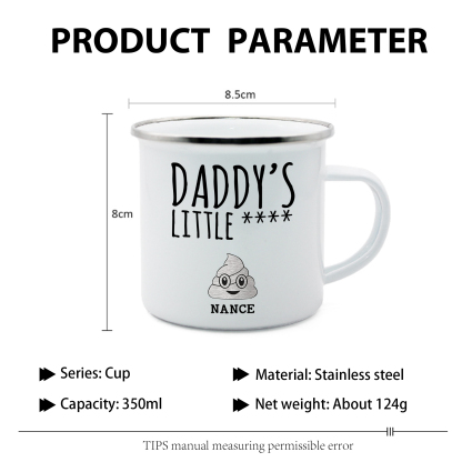 1 Name Personalized Funny Dad Enamel Mug – Custom Father's Day Gift | Lorajewel