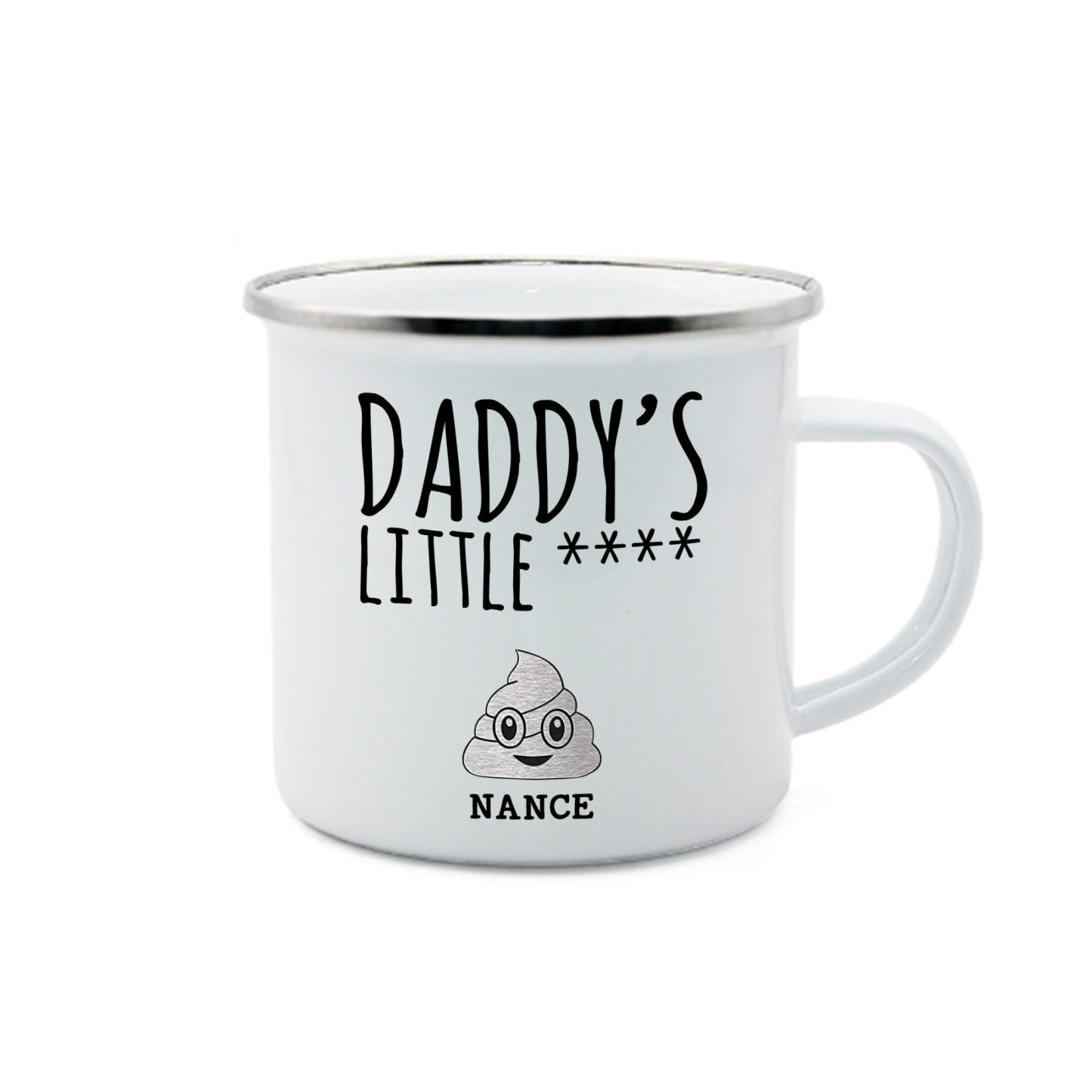 1 Name Personalized Funny Dad Enamel Mug – Custom Father's Day Gift | Lorajewel