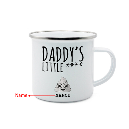 1 Name Personalized Funny Dad Enamel Mug – Custom Father's Day Gift | Lorajewel