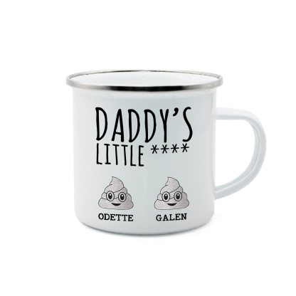 2 Names Personalized Funny Dad Enamel Mug – Custom Father's Day Gift | Lorajewel