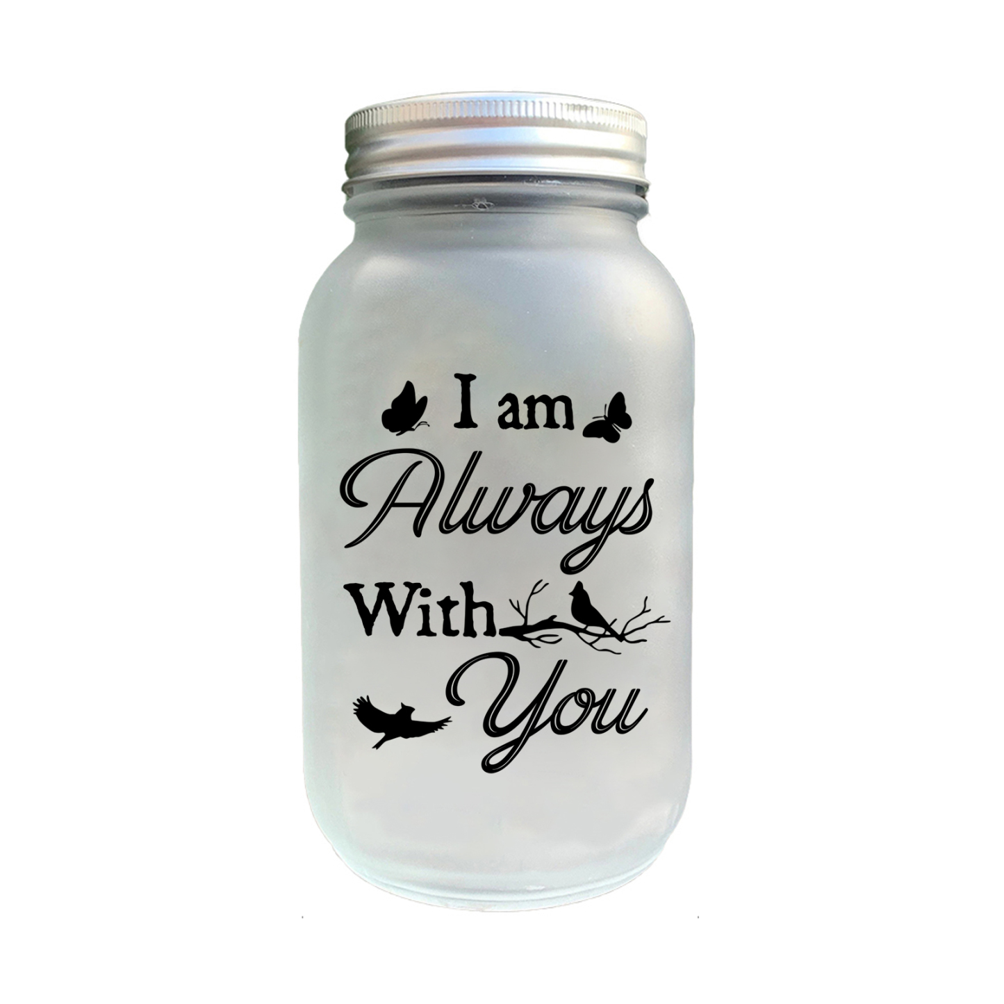 Personalized Mason Jar Light Custom Name & Photo & Date Bottle Memorial Gifts - I Am Always With You