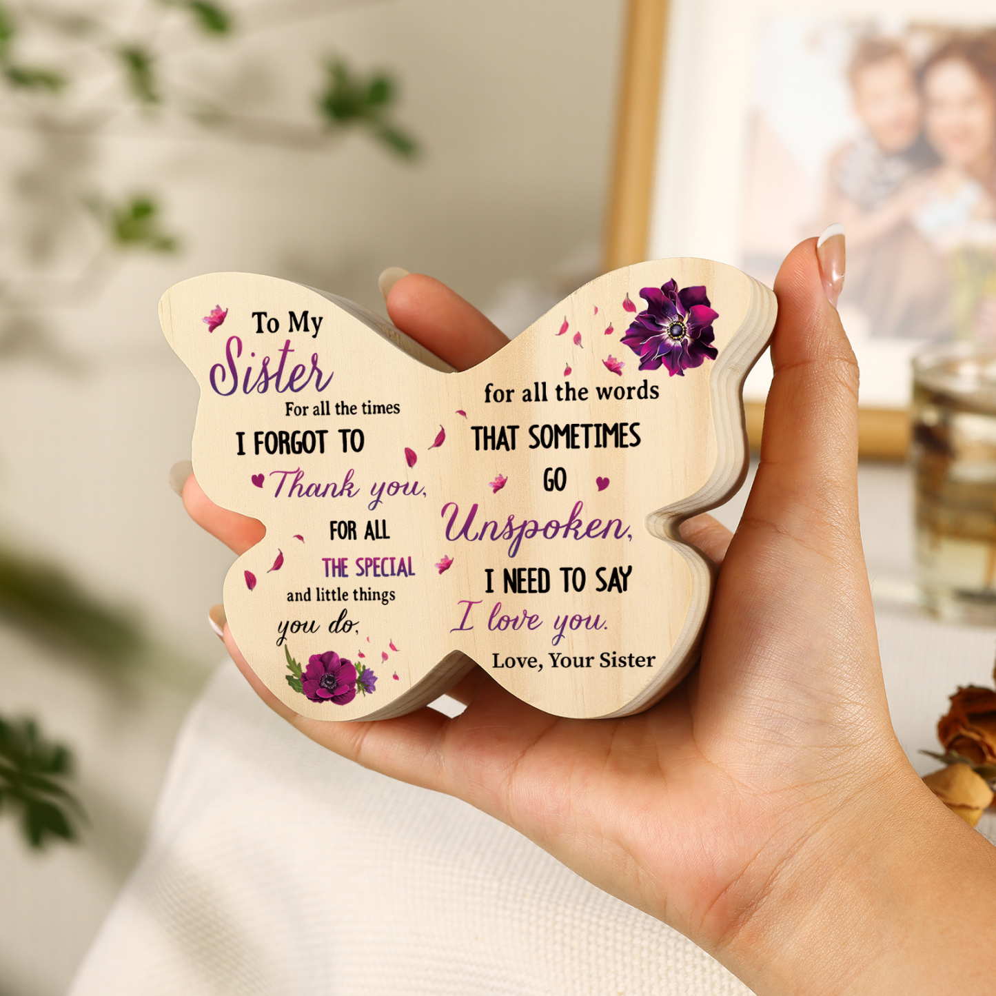 Butterfly-Shaped Memorial Candle Holder with Heartfelt Message Perfect for Commemorating Special Bonds