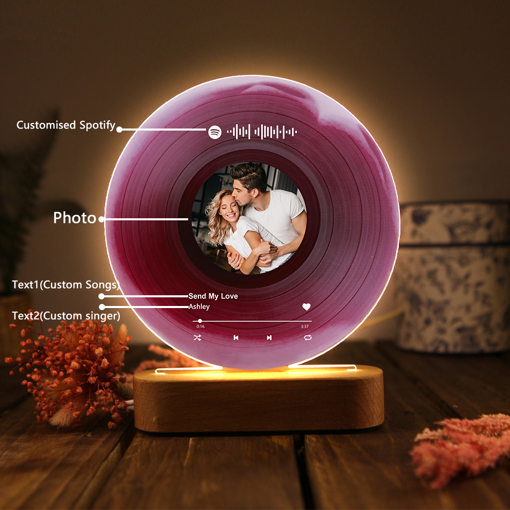 Personalized Photo and Song Light Acrylic Plaque Heartfelt Home Decoration Gift for Couple