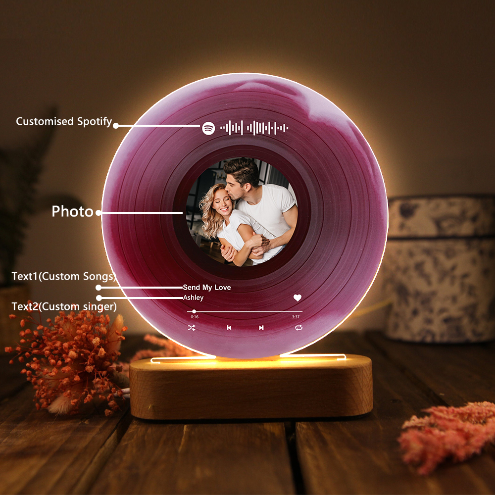 Personalized Photo and Song Light Acrylic Plaque Heartfelt Home Decoration Gift for Couple