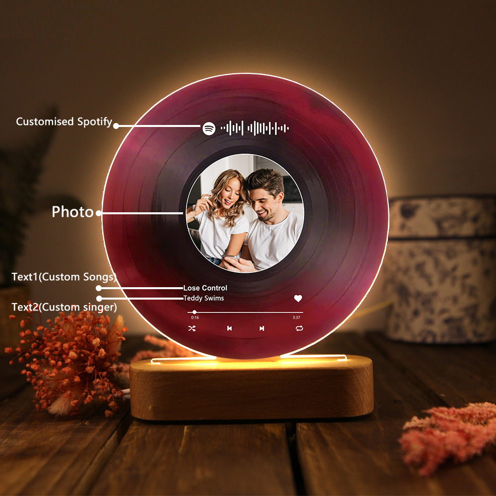 Personalized Photo and Song Light Acrylic Plaque Heartfelt Home Decoration Gift for Couple