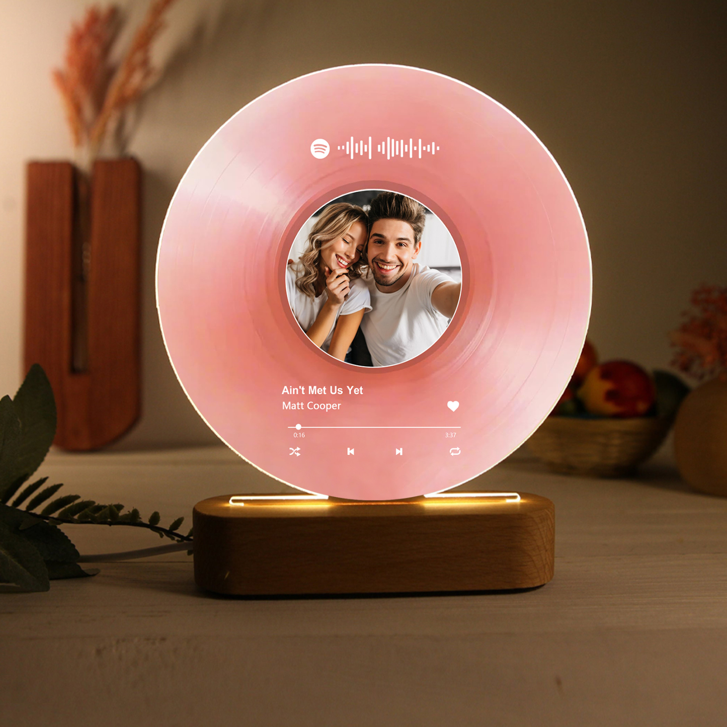 Personalized Photo and Song Light Acrylic Plaque Heartfelt Home Decoration Gift for Couple