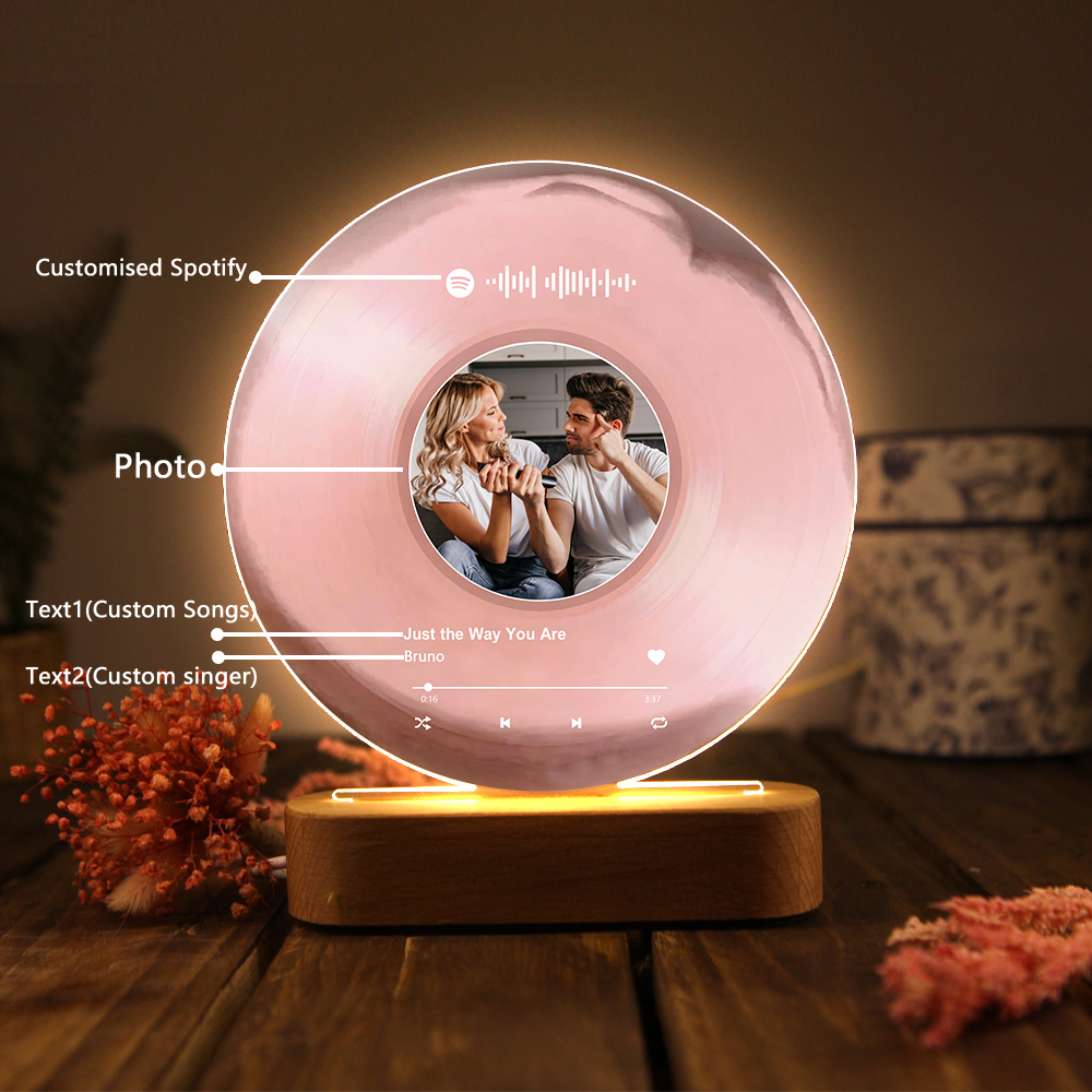 Personalized Photo and Song Light Acrylic Plaque Heartfelt Home Decoration Gift for Couple