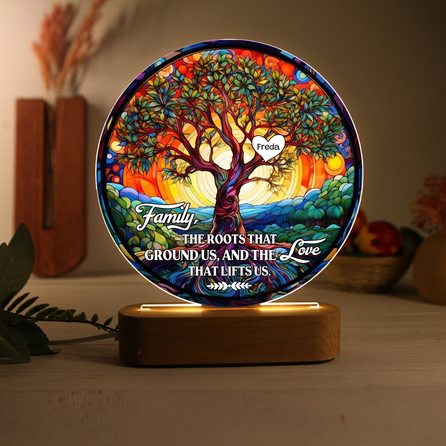 Personalized Tree of Life LED Night Light Family The Roots That Ground Us and the Love That Lifts Us Gift for Grandparents | Lorajewel