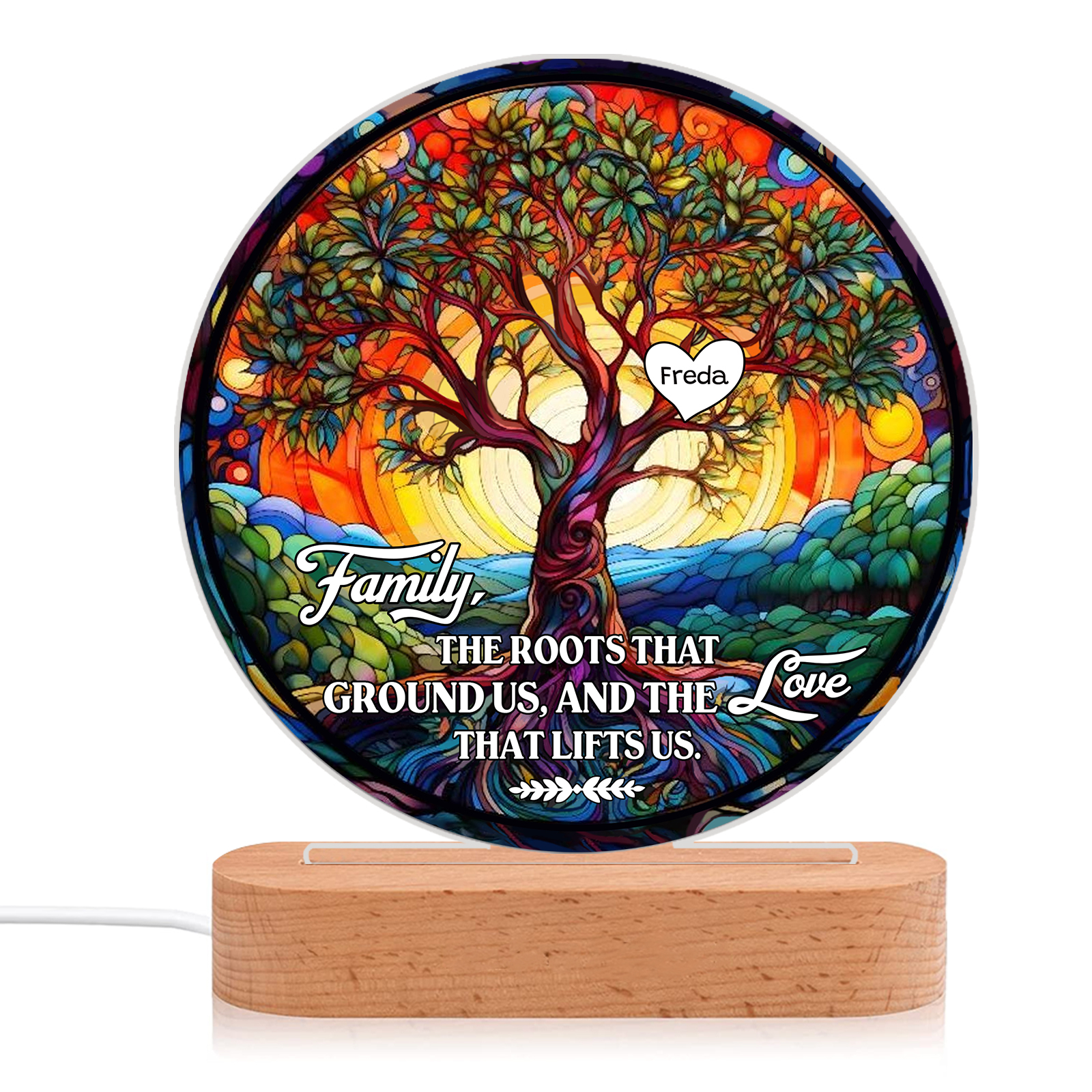 Personalized Tree of Life LED Night Light Family The Roots That Ground Us and the Love That Lifts Us Gift for Grandparents | Lorajewel