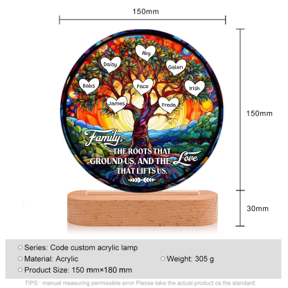 8 Names Personalized Tree of Life LED Night Light Family The Roots That Ground Us and the Love That Lifts Us Gift for Grandparents | Lorajewel