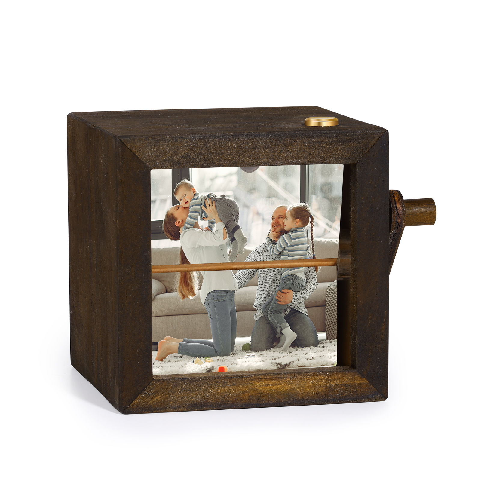 Personalised Wooden Tri-Colour LED Light �C Custom 8 Photos, Black Walnut For Him/Her | Jessemade