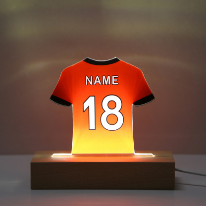 Personalized Football Shirt Night Light – Custom Name and Number – LED Lamp for Bedroom Decor and Gifts | Lorajewel