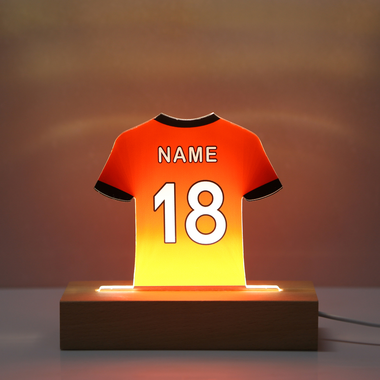 Personalized Football Shirt Night Light – Custom Name and Number – LED Lamp for Bedroom Decor and Gifts | Lorajewel