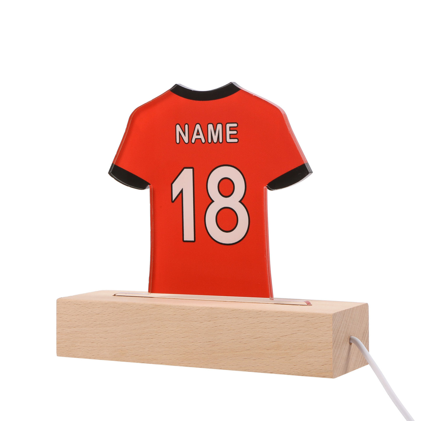 Personalized Football Shirt Night Light – Custom Name and Number – LED Lamp for Bedroom Decor and Gifts | Lorajewel