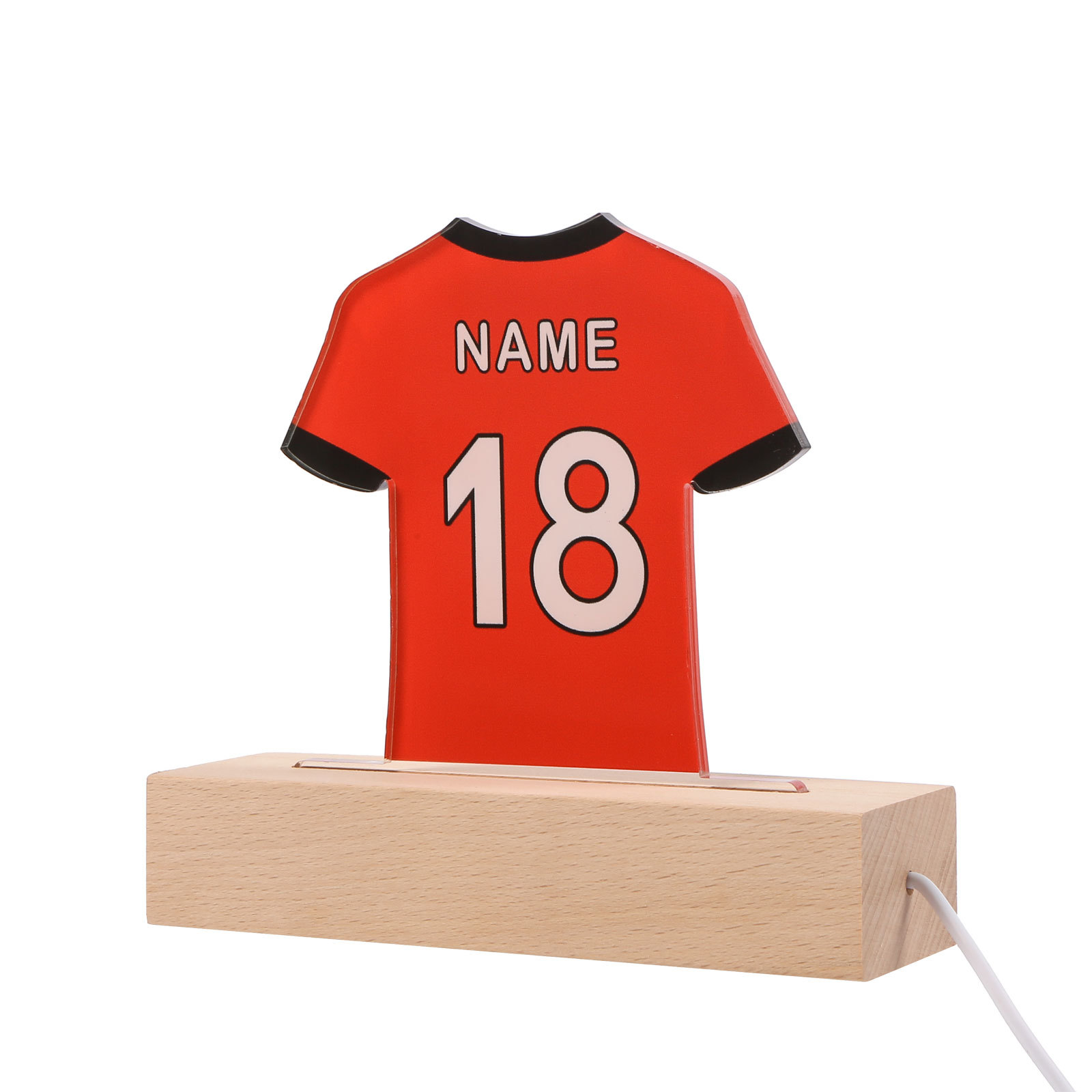 Personalized Football Shirt Night Light – Custom Name and Number – LED Lamp for Bedroom Decor and Gifts | Lorajewel