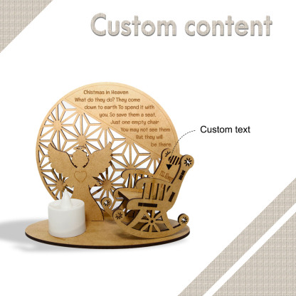 Personalized Christmas in Heaven Rocking Chair Ornament Memorial Tabletop Plaque