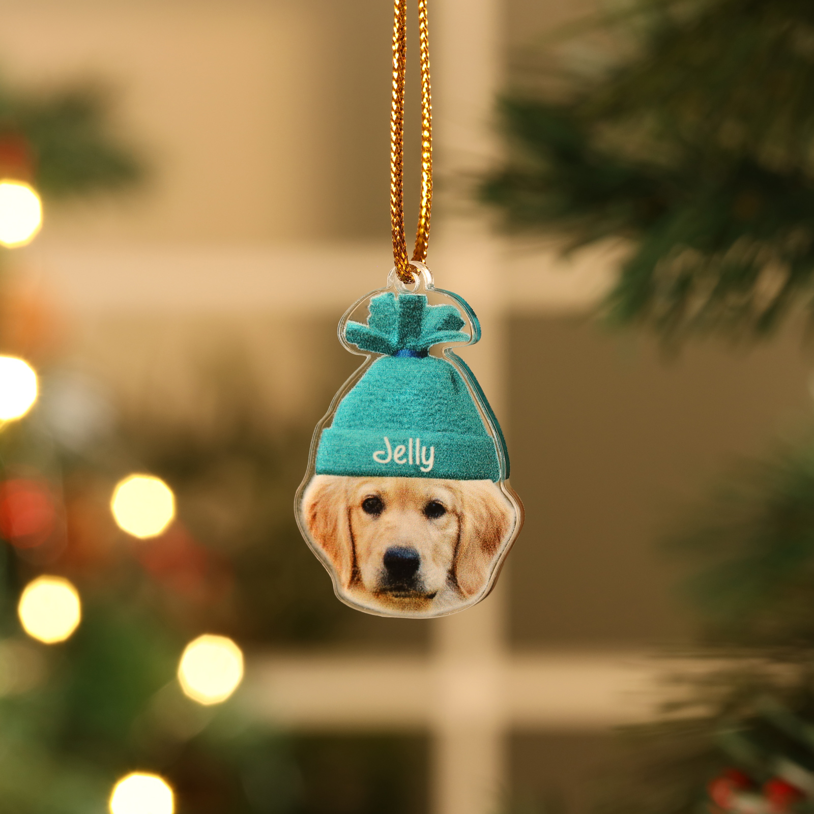 Acrylic Christmas Keyring Custom Photo & Name Hanging Ornaments Person