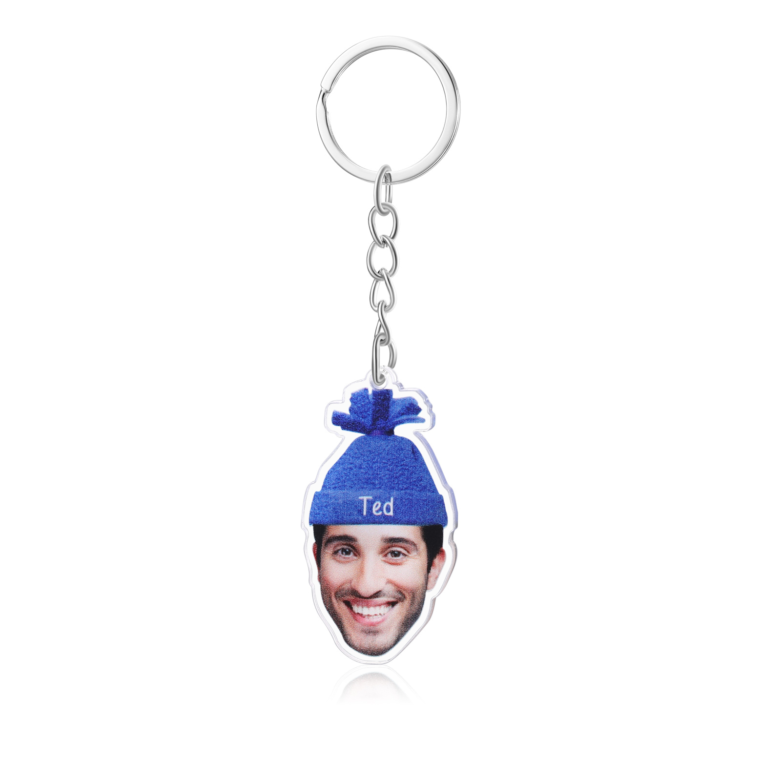 Acrylic Christmas Keyring Custom Photo & Name Hanging Ornaments Personalised Keychain for Family Friends | Jessemade