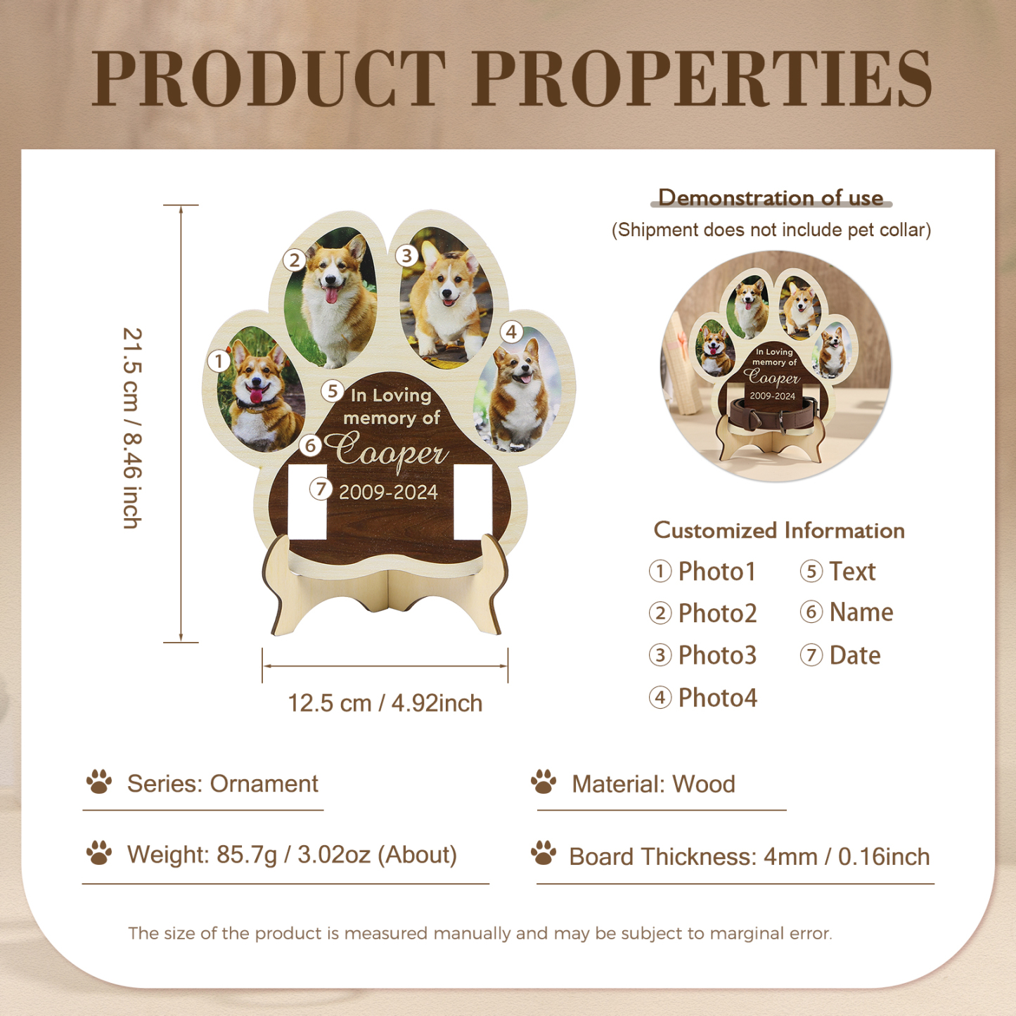 Personalized Pet Memorial Wooden Plaque A Loving Tribute to Cherished Pets