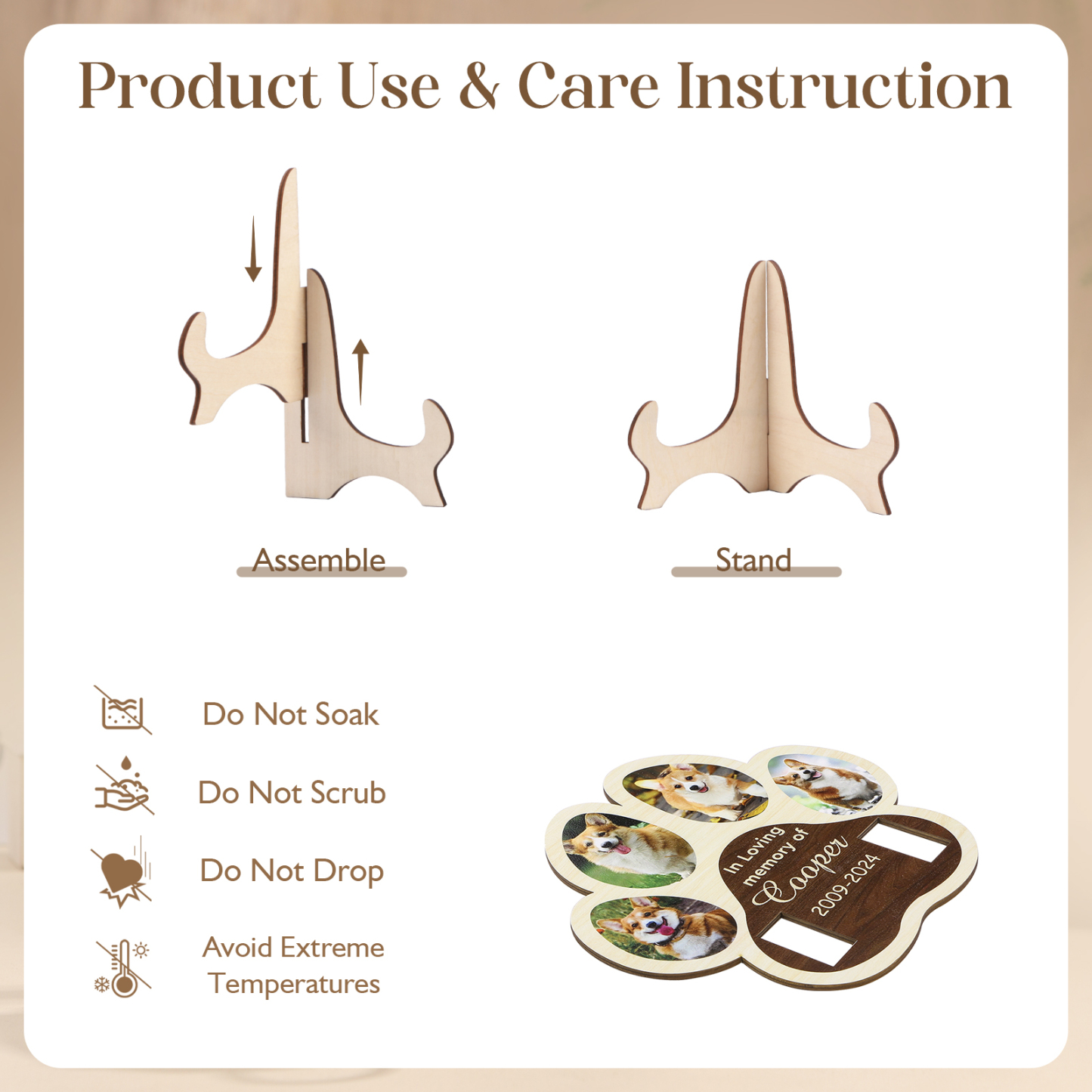 Personalized Pet Memorial Wooden Plaque A Loving Tribute to Cherished Pets