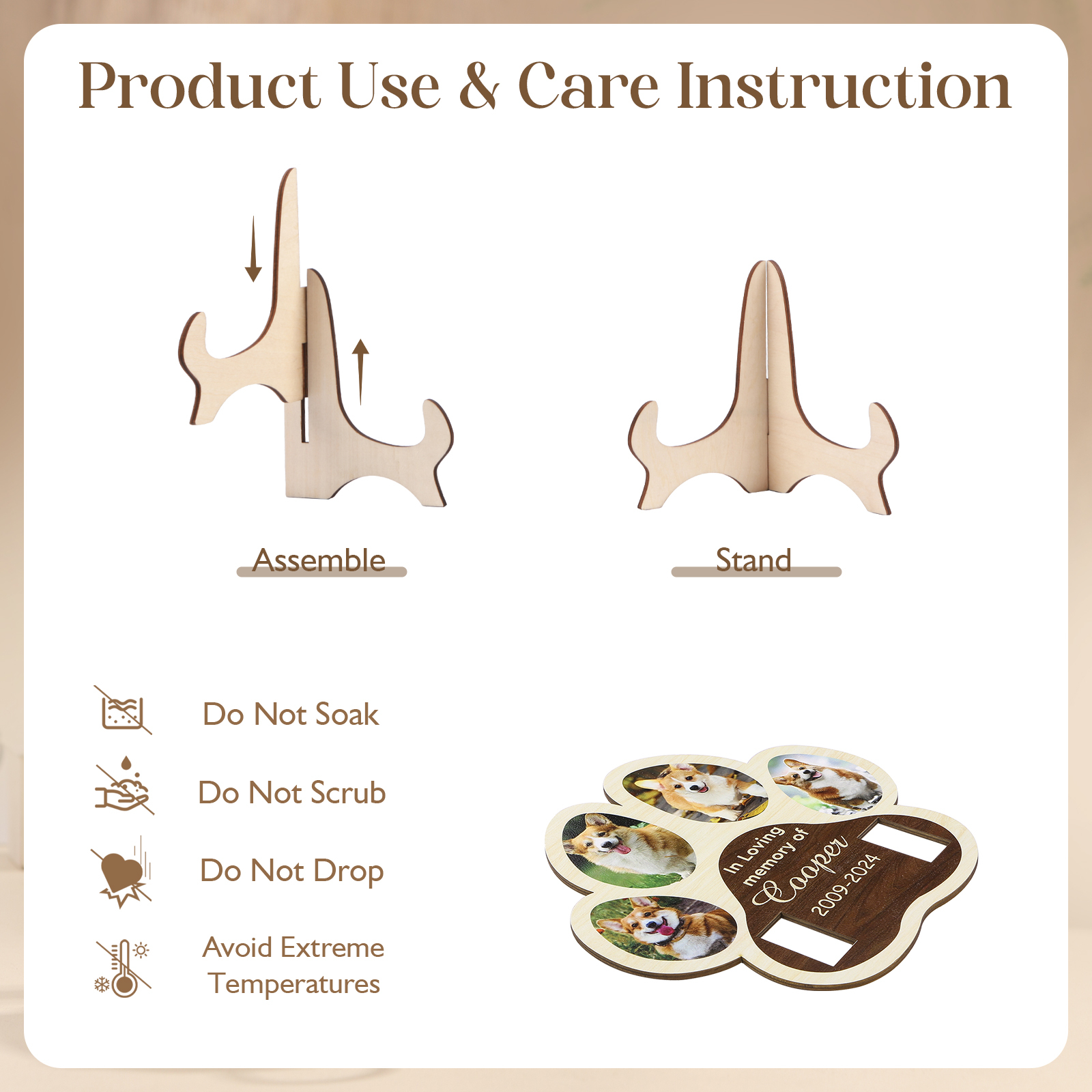 Personalized Pet Memorial Wooden Plaque A Loving Tribute to Cherished Pets