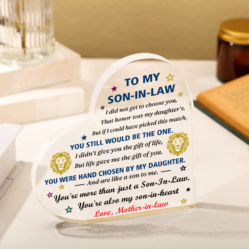 To My Son-In-Law Acrylic Heart Keepsake Leaves Ornaments - You Will Always Be My Baby Girl