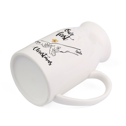 Personalised Holding Hands Ceramic Vase Custom 2 Names Gift for Mother - Our First Christmas