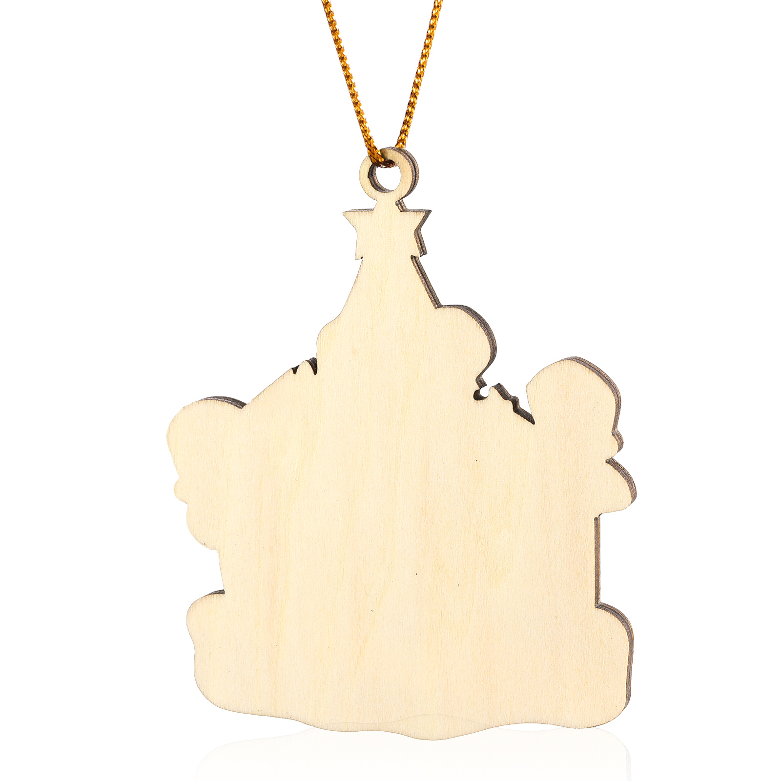 Personalized Wood Christmas Tree Family Ornament Custom with 4 Names Gift For Families