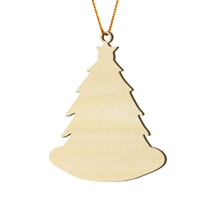 Personalized Wood Ornament Christmas Tree with Presents Ornament Custom 1 Family Name Gift