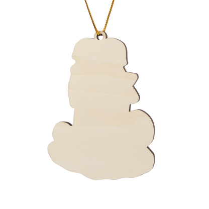 Snow Shoveling Family Personalized Wooden Christmas Ornament with Custom 3 Names