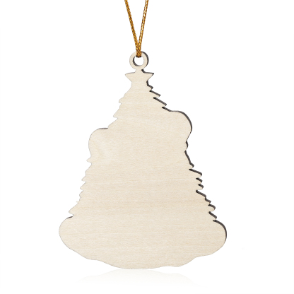 Personalized Christmas Tree with Presents Family Ornament Custom 4 Names Wood Ornament