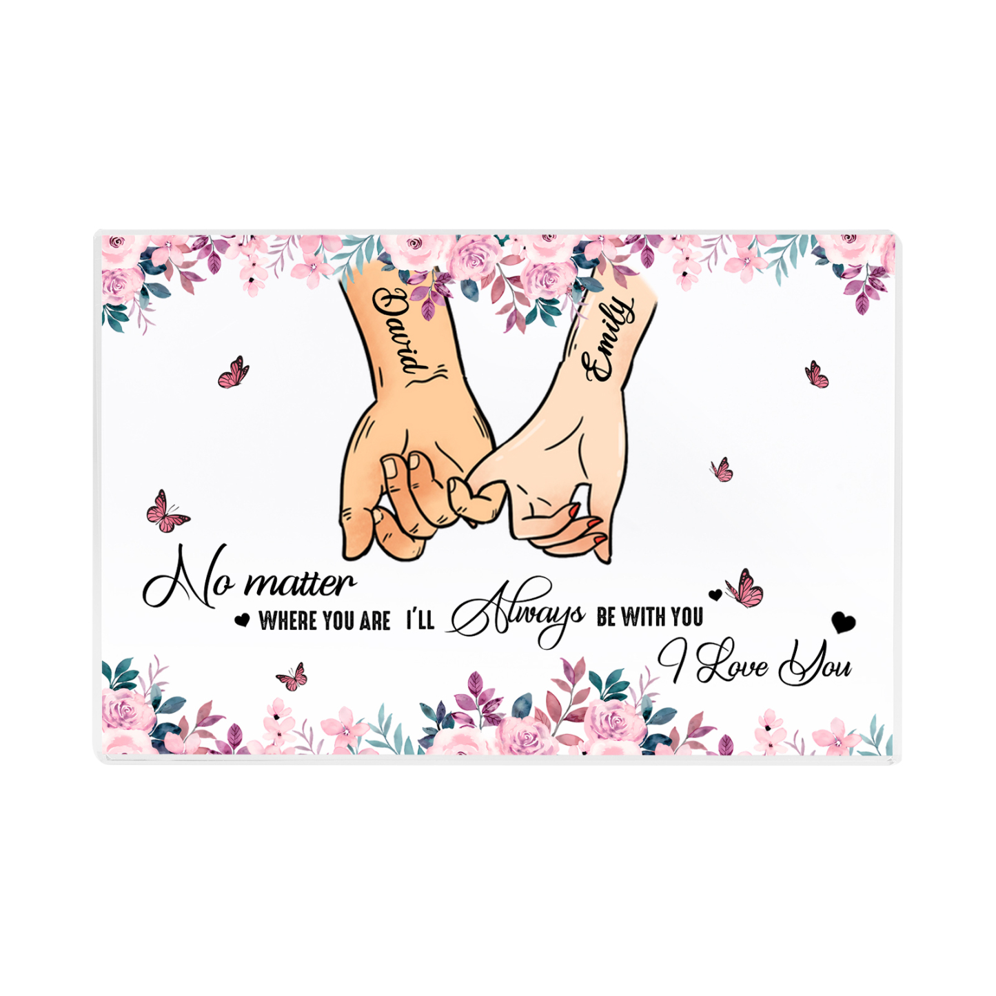 Personalized Couple Pinky Promise Acrylic Plaque with Custom Names A Lasting Symbol of Love