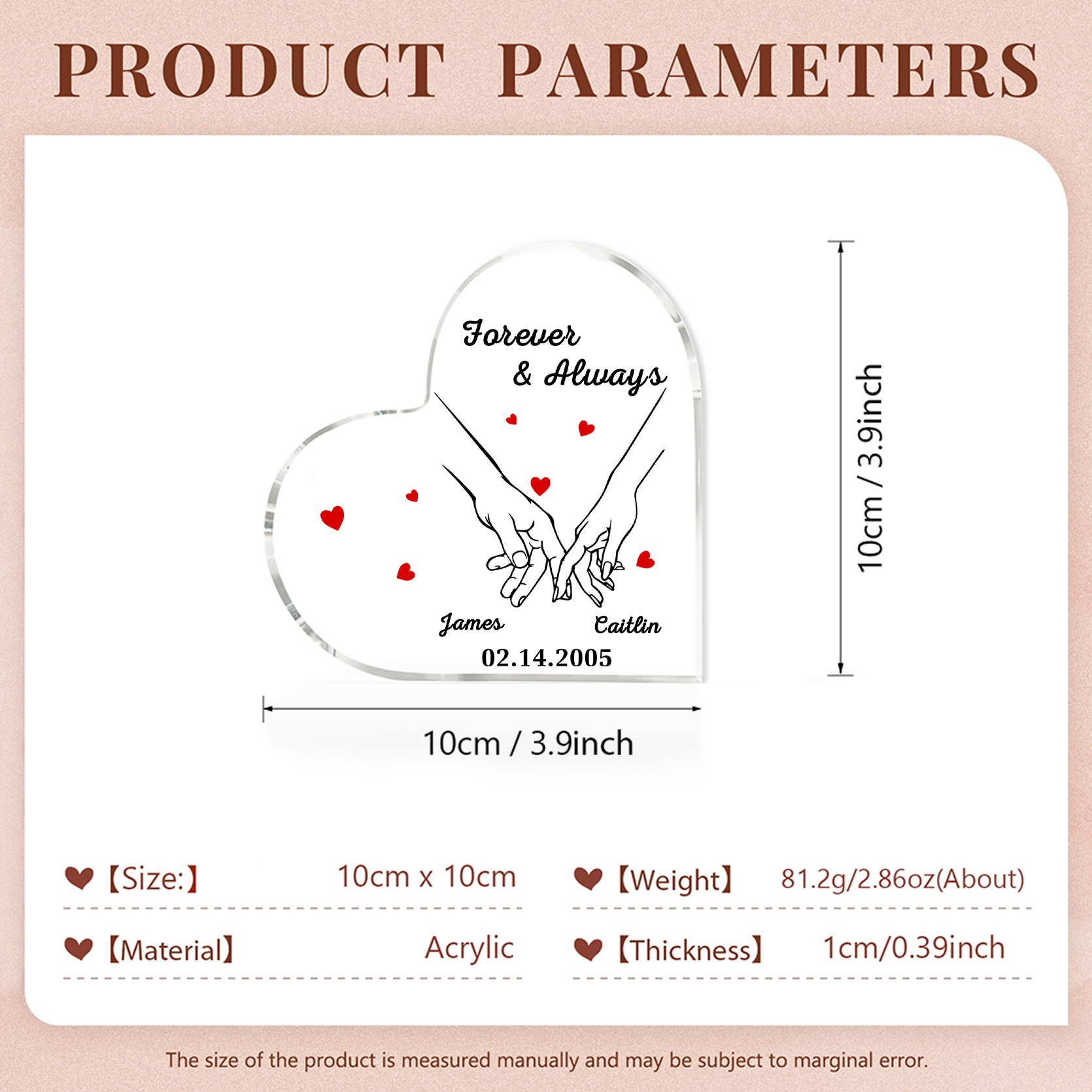 Forever & Always Personalized Acrylic Plaque for Couples Custom Names & Date Keepsake 