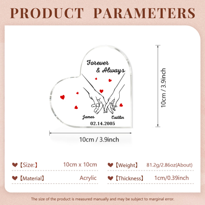 Forever & Always Personalized Acrylic Plaque for Couples Custom Names & Date Keepsake 