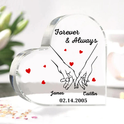 Forever & Always Personalized Acrylic Plaque for Couples Custom Names & Date Keepsake 