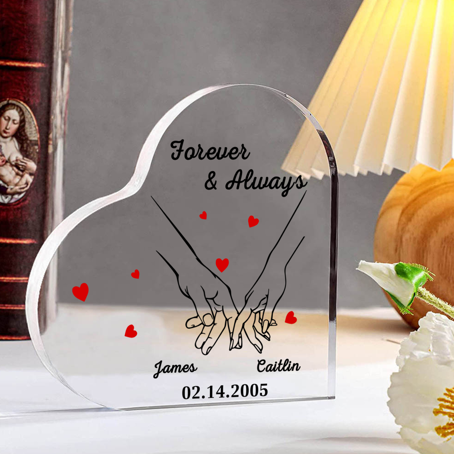 Forever & Always Personalized Acrylic Plaque for Couples Custom Names & Date Keepsake 