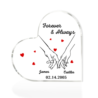 Forever & Always Personalized Acrylic Plaque for Couples Custom Names & Date Keepsake 