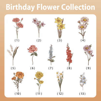 Personalized Heart Acrylic Plaque Custom 2 Names 2 Birth Flowers Gift for Soul Sister Bestie Friend