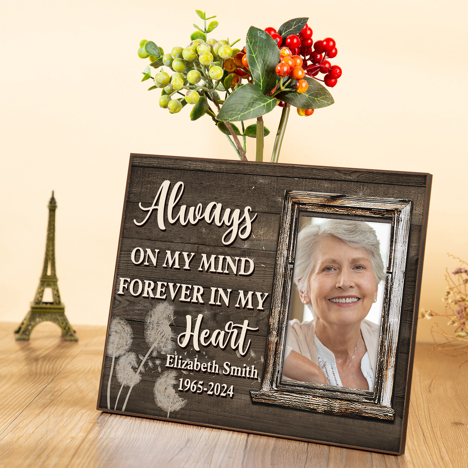 Personalized Memorial Frame with Photo, Name & Year A Lasting Tribute