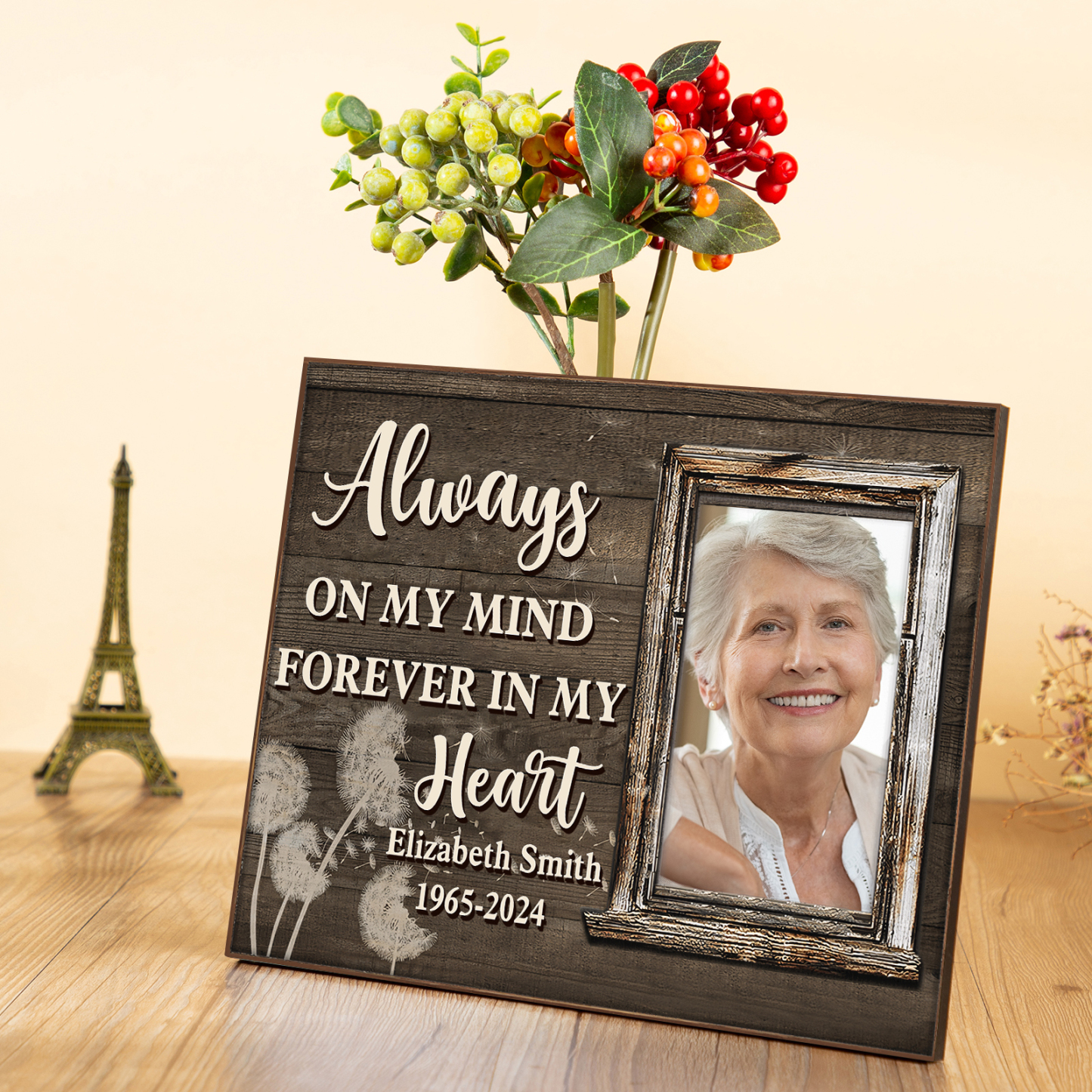 Personalized Memorial Frame with Photo, Name & Year A Lasting Tribute