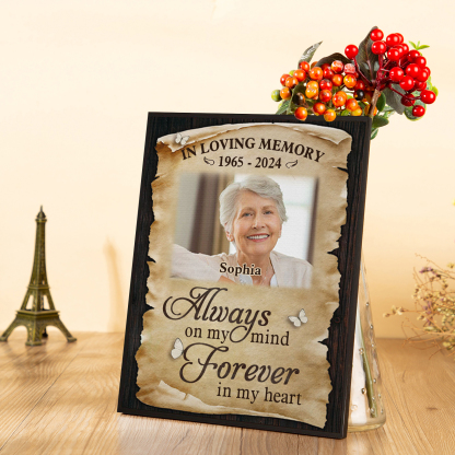 Personalized Memorial Frame with Photo, Name & Year Heartfelt Remembrance Gift